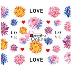 Stickere cu Apa pentru unghii cod A1648 cu floricele colorate